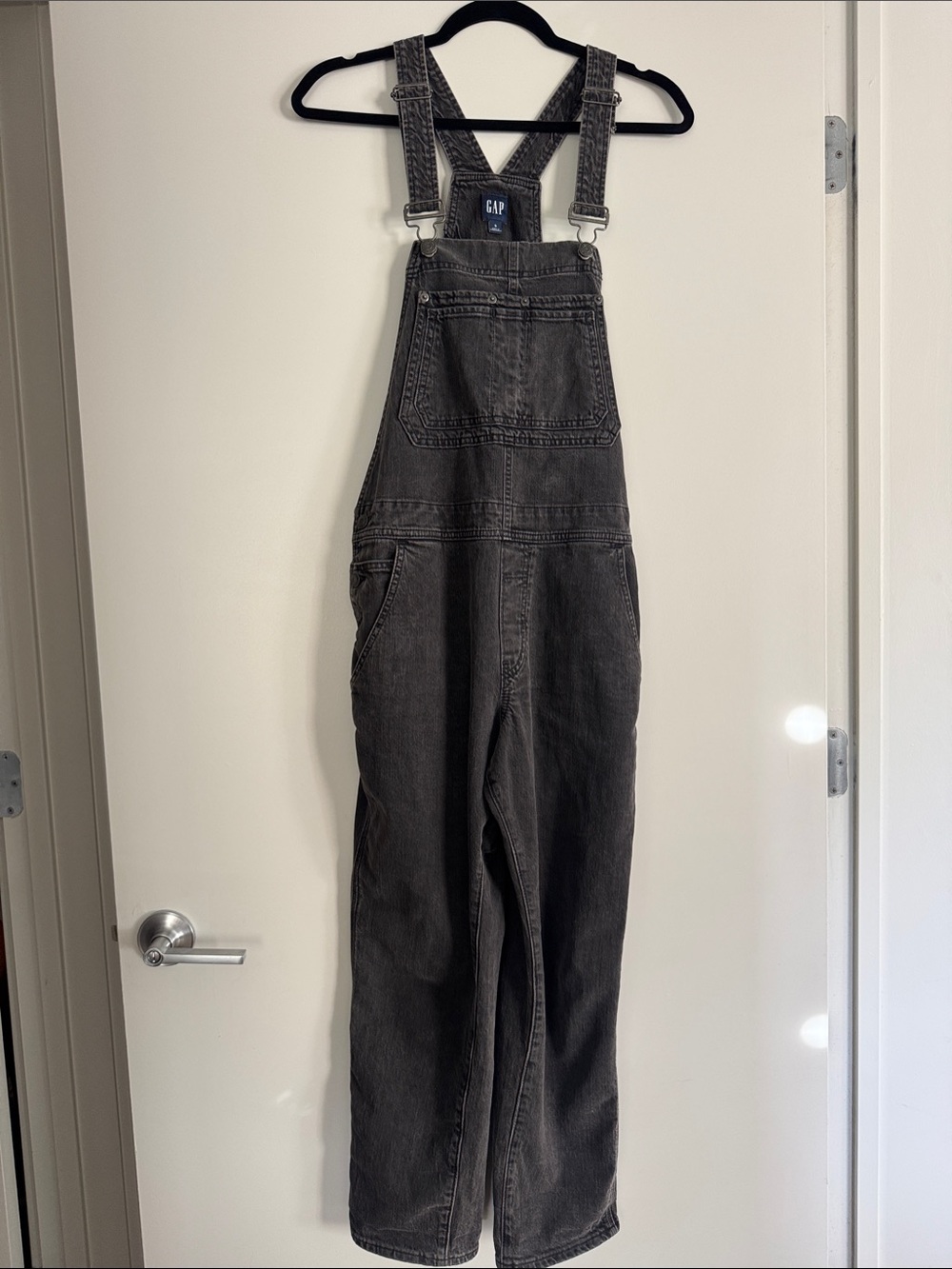 GAP Charcoal Black Denim Overalls